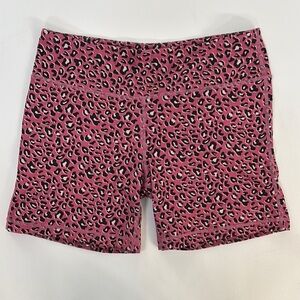 IAB Athletic Shorts Women’s Leopard Sz Large Pink Black Athleisure